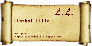 Liszkai Lilla névjegykártya